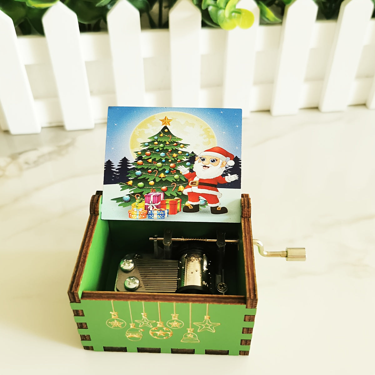 Hand-Cranked Wooden Music Box - Classic Carved Design, Perfect for Christmas, Valentine's Day, New Year & Easter Gifts