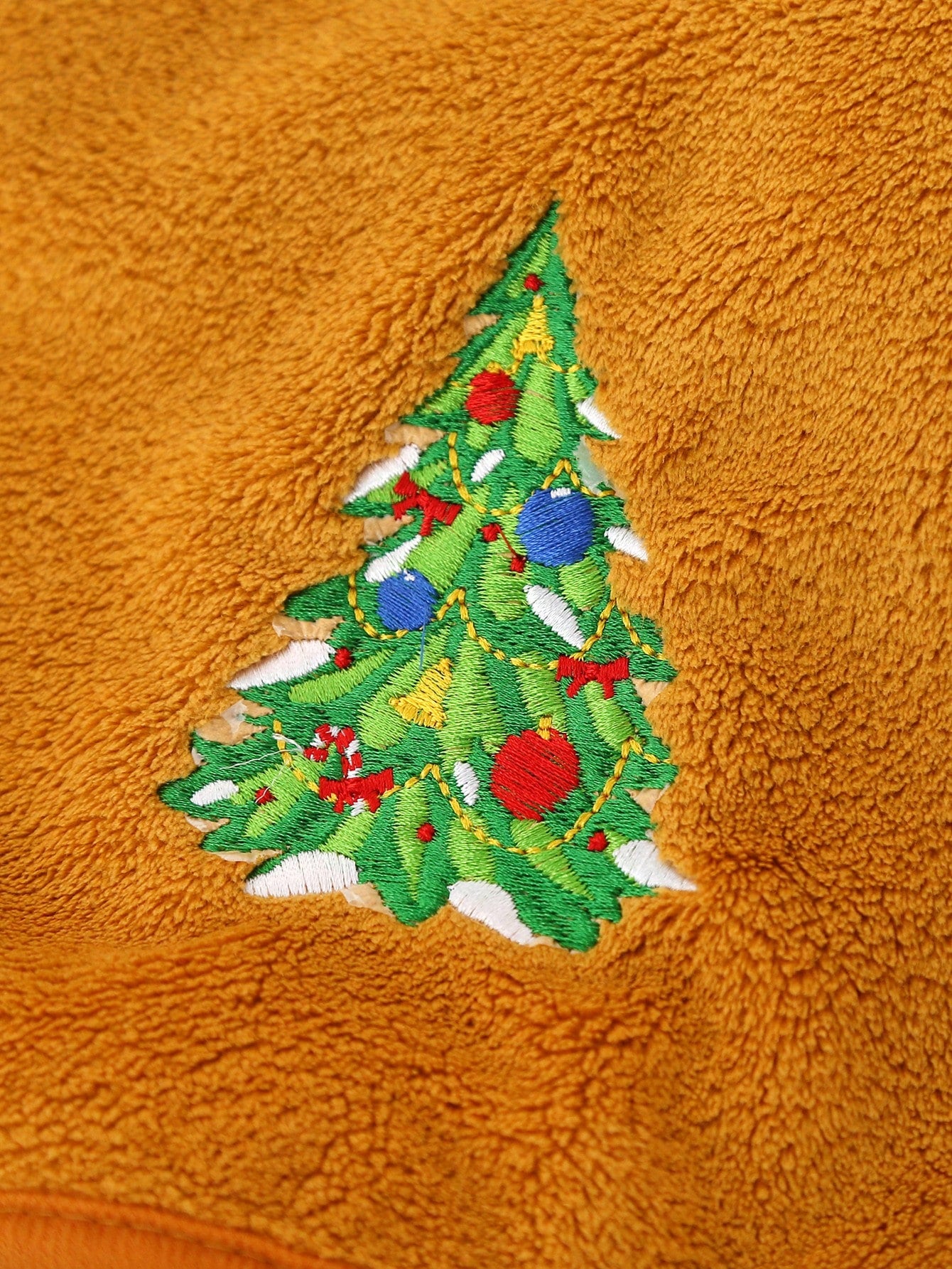 1pc Coral Fleece Embroidered Christmas Bath Towel Or Hand Towel Yellow