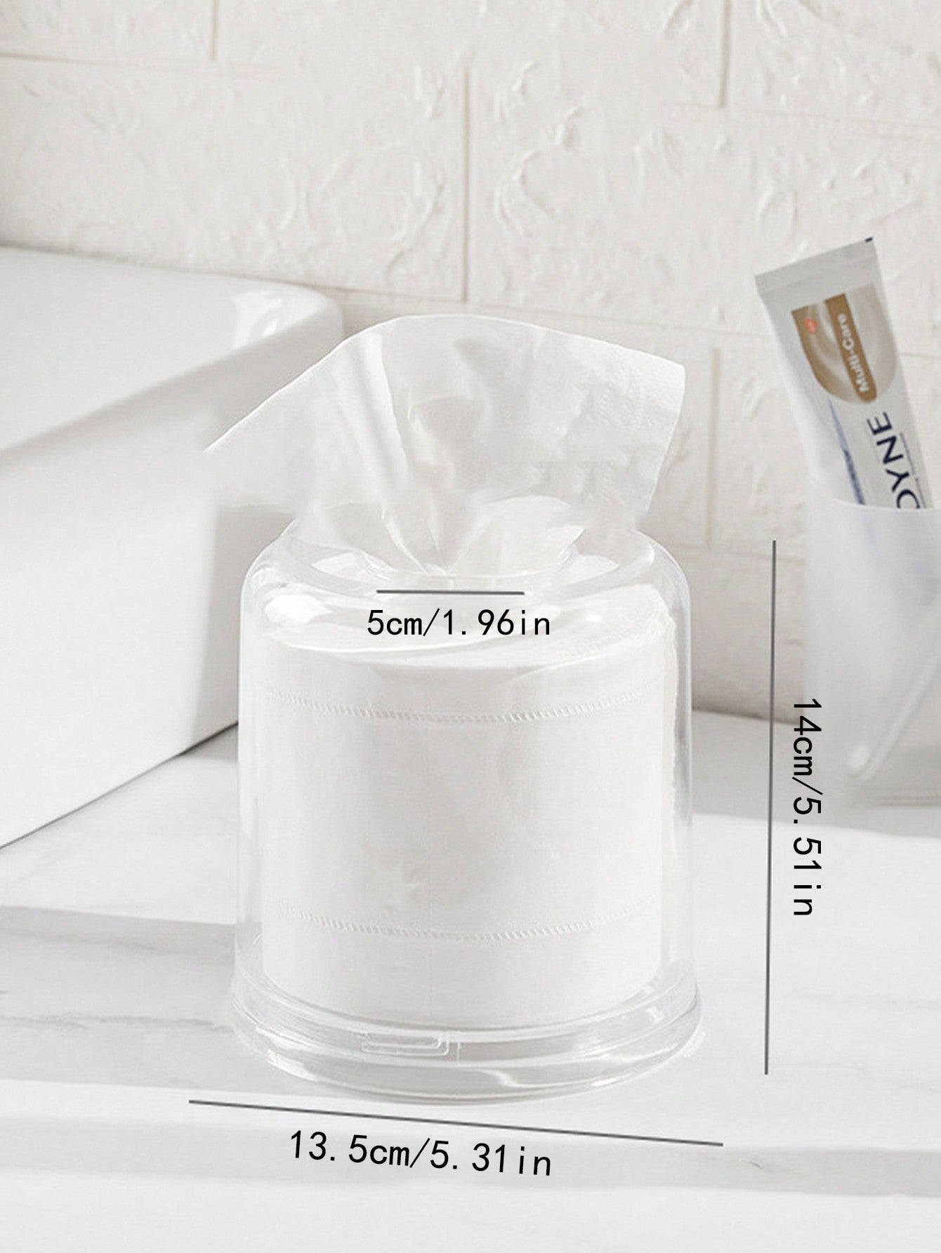 1pc Clear Acrylic Tissue Box Holder For Hotel Restaurant Bathroom Toilet Paper Tubehome Decor,School Supplies Transparent