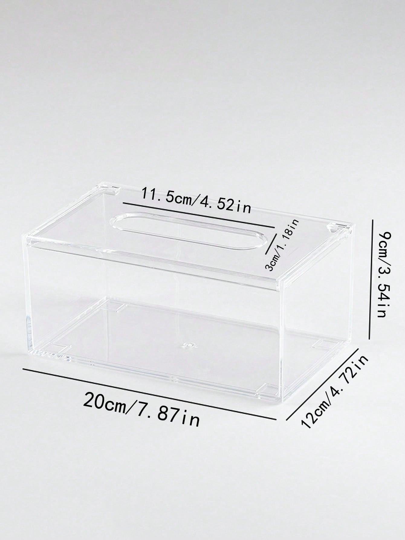 1pc Clear Acrylic Tissue Box Holder For Hotel Restaurant Bathroom Toilet Paper Tubehome Decor,School Supplies Transparent