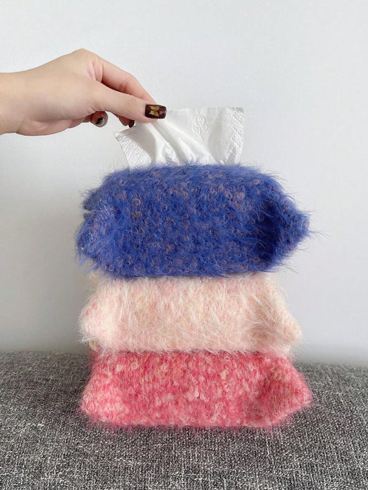 OKIDOKI Original Nordic Style Colorful Wool Felt Tissue Box Holder For Bedroom, Bathroom, Car - Vintage Mixed Color, High Quality, No Shedding Paper Towel Dispenser Multicolor