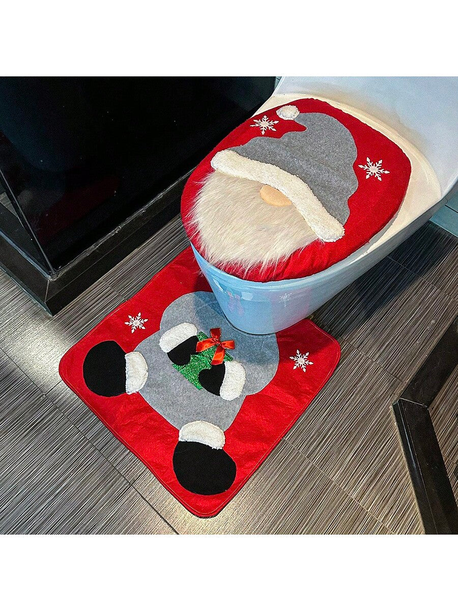 1pc Faceless Man Toilet Seat Cover, Bathroom Decorative 2-Piece Set, Creative Toilet Seat Cover - Toilet Mat - Bathroom Supplies - Christmas Gift Multicolor