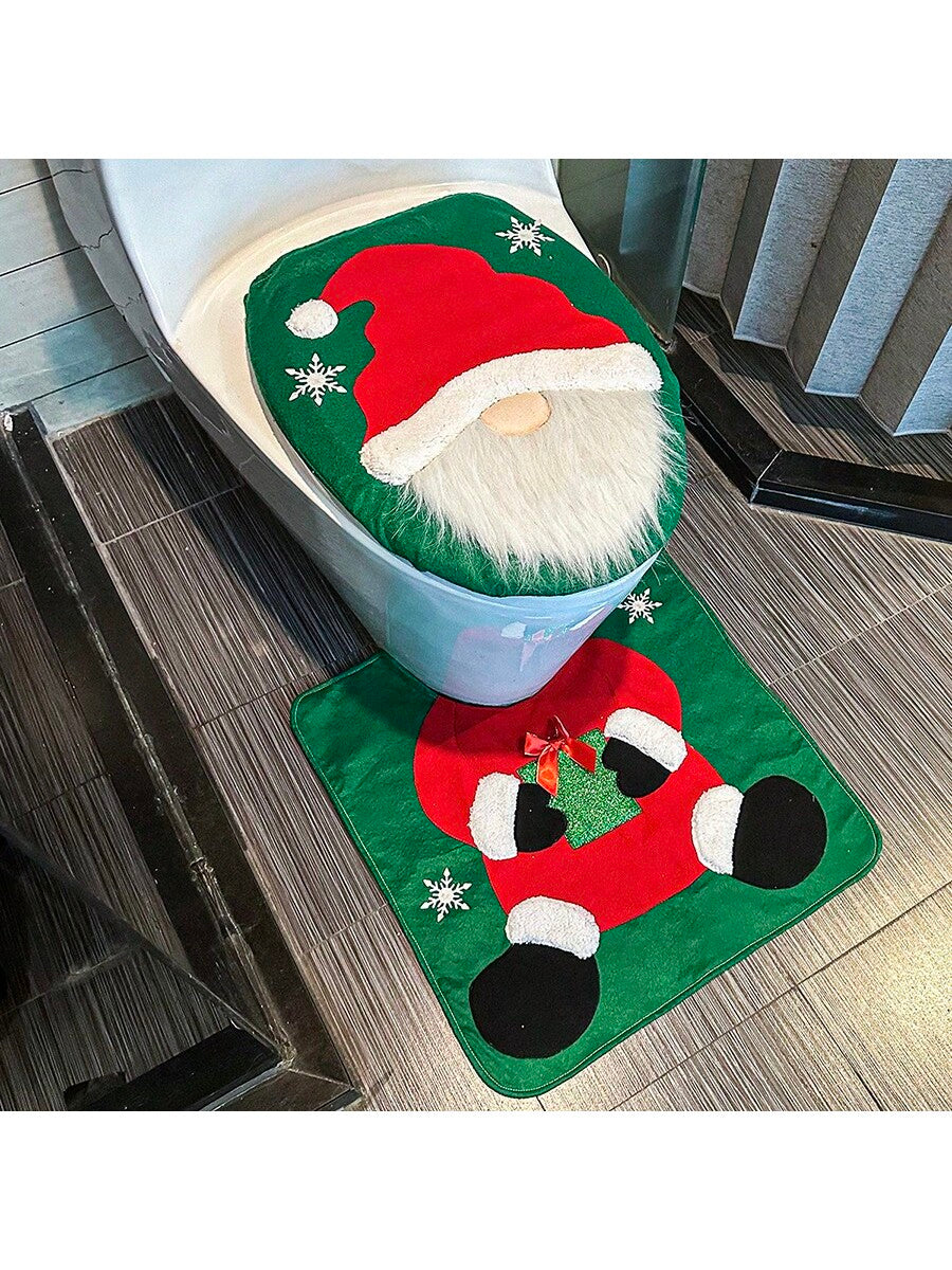 1pc Faceless Man Toilet Seat Cover, Bathroom Decorative 2-Piece Set, Creative Toilet Seat Cover - Toilet Mat - Bathroom Supplies - Christmas Gift Multicolor