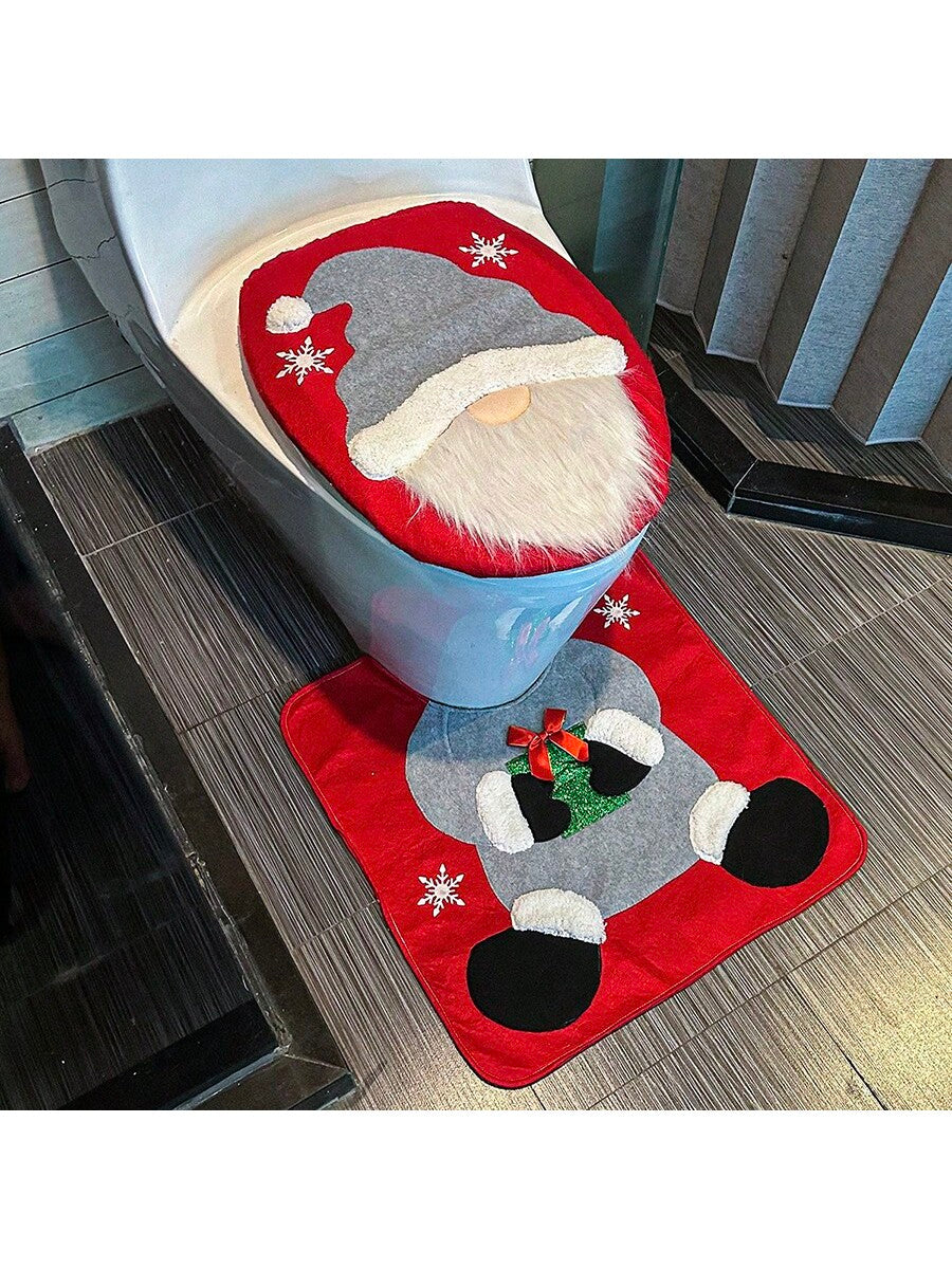 1pc Faceless Man Toilet Seat Cover, Bathroom Decorative 2-Piece Set, Creative Toilet Seat Cover - Toilet Mat - Bathroom Supplies - Christmas Gift Multicolor