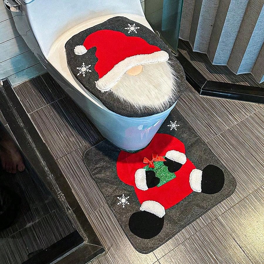 1pc Faceless Man Toilet Seat Cover, Bathroom Decorative 2-Piece Set, Creative Toilet Seat Cover - Toilet Mat - Bathroom Supplies - Christmas Gift Multicolor