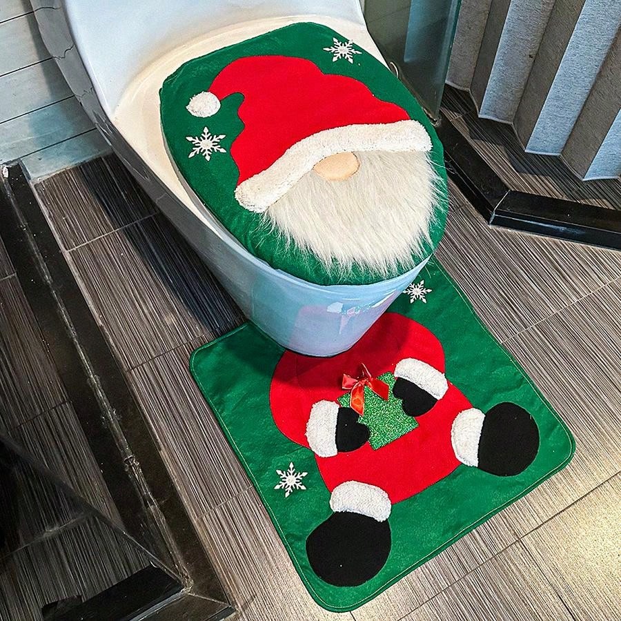 1pc Faceless Man Toilet Seat Cover, Bathroom Decorative 2-Piece Set, Creative Toilet Seat Cover - Toilet Mat - Bathroom Supplies - Christmas Gift Multicolor