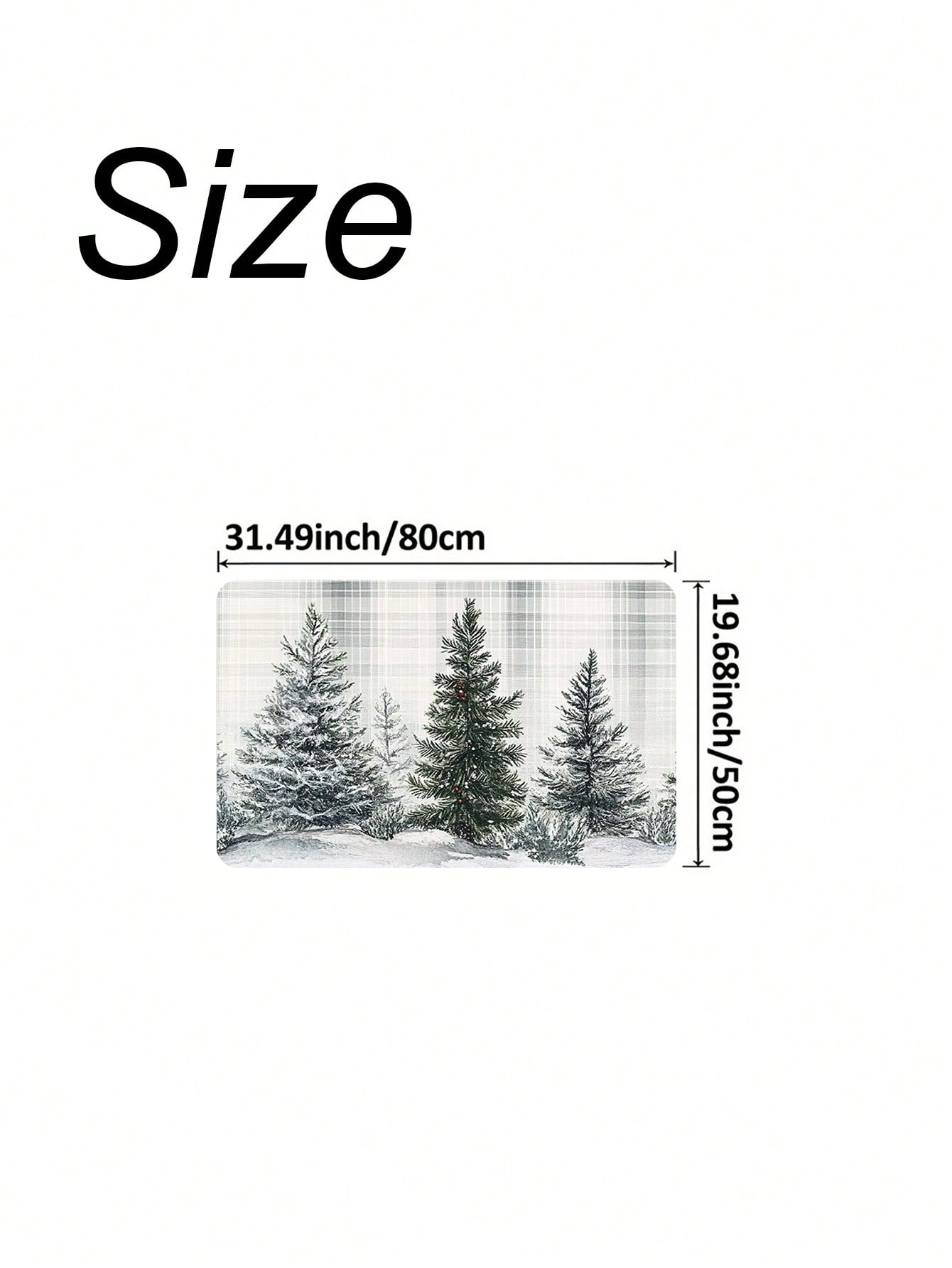 Christmas Tree Printed Kitchen Carpet - Non Slip, Durable, Machine Washable Entrance Mat, Suitable For Home, Office, Laundry - Quick Drying, Comfortable Bracket Design, Made Of Thick Flannel Material White