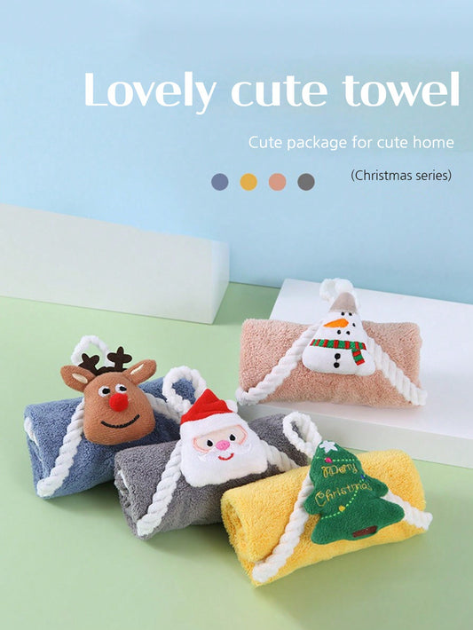 Christmas, Give Gifts For Both Men And Women. Hanging Towels, Cartoon Hand Towels, Kitchen Cloths, Christmas Gifts, Santa Claus, Snowman, Gingerbread Man, Cane Candy, Hotel Home Bathroom Towels, Christmas Gift Hanging Hand Towels, Multicolor