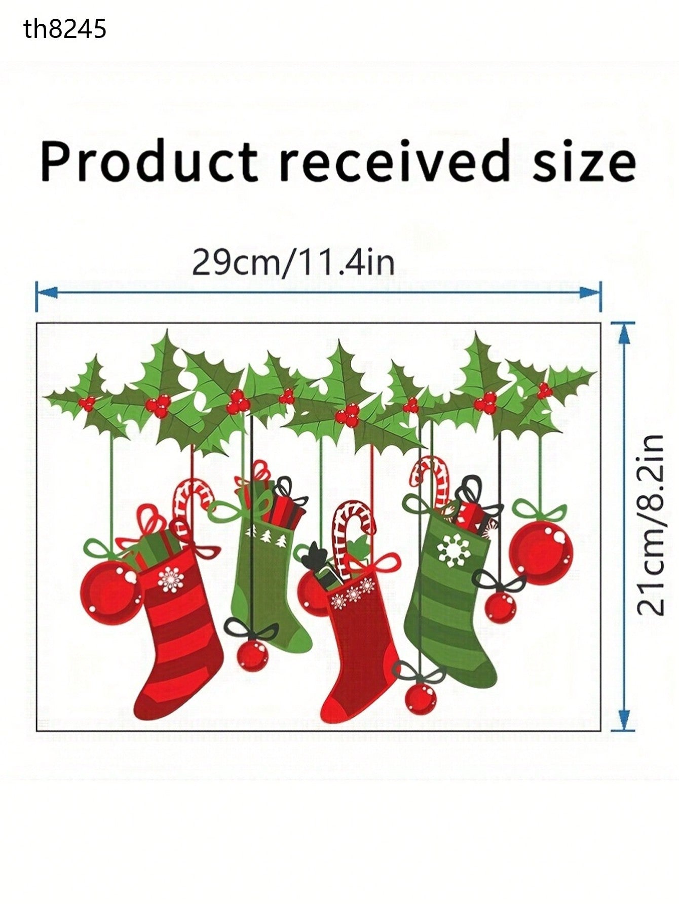 1 Pc Christmas Stocking Sticker With PVC Self-Adhesive Design, Suitable For Living Room, Bedroom, Hallway, Bathroom And Toilet, Smooth Surface, Asymmetrical Shape, Christmas Theme, Removable Design Multicolor