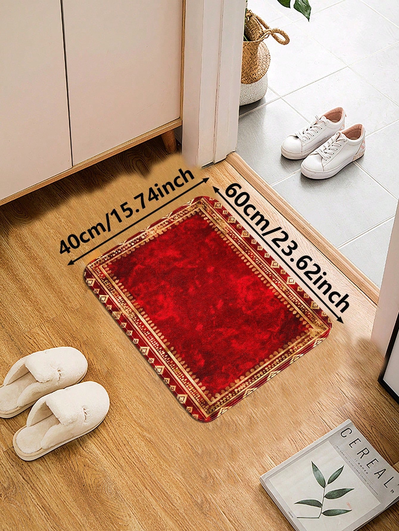 1pc Red Soft Room Decor Carpet/Mat For Kitchen Red