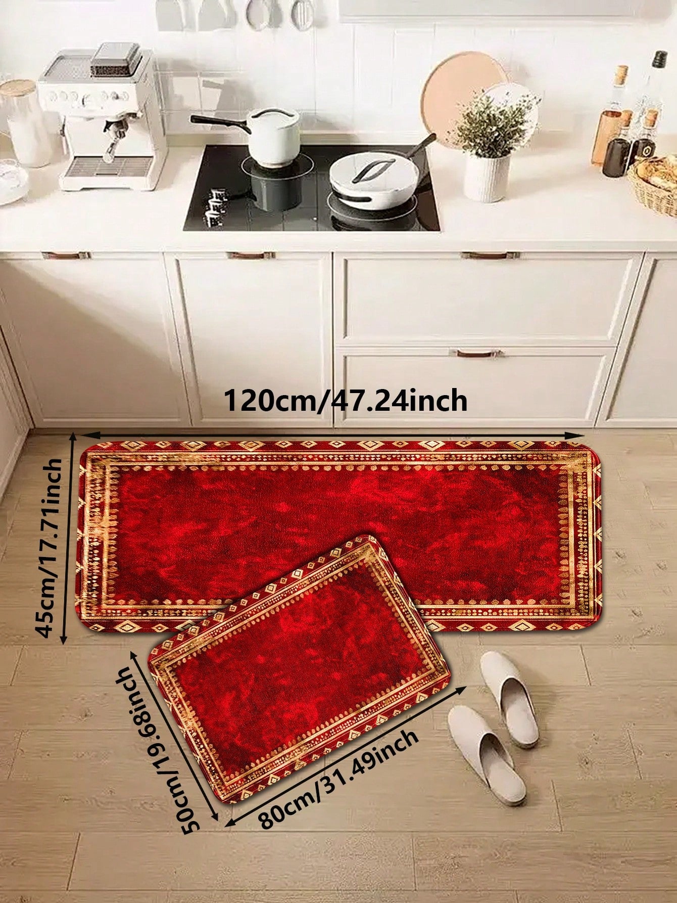 1pc Red Soft Room Decor Carpet/Mat For Kitchen Red