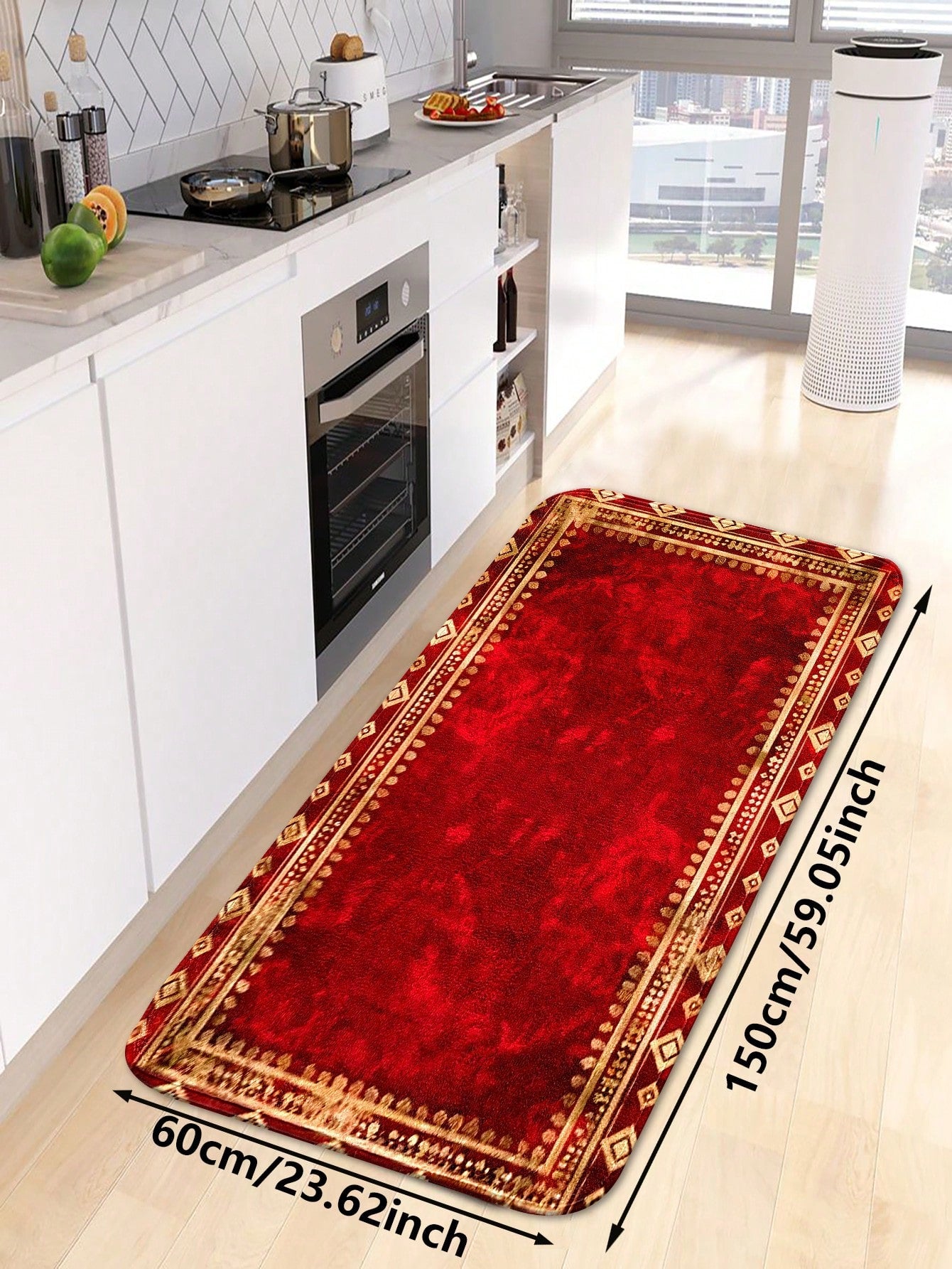 1pc Red Soft Room Decor Carpet/Mat For Kitchen Red